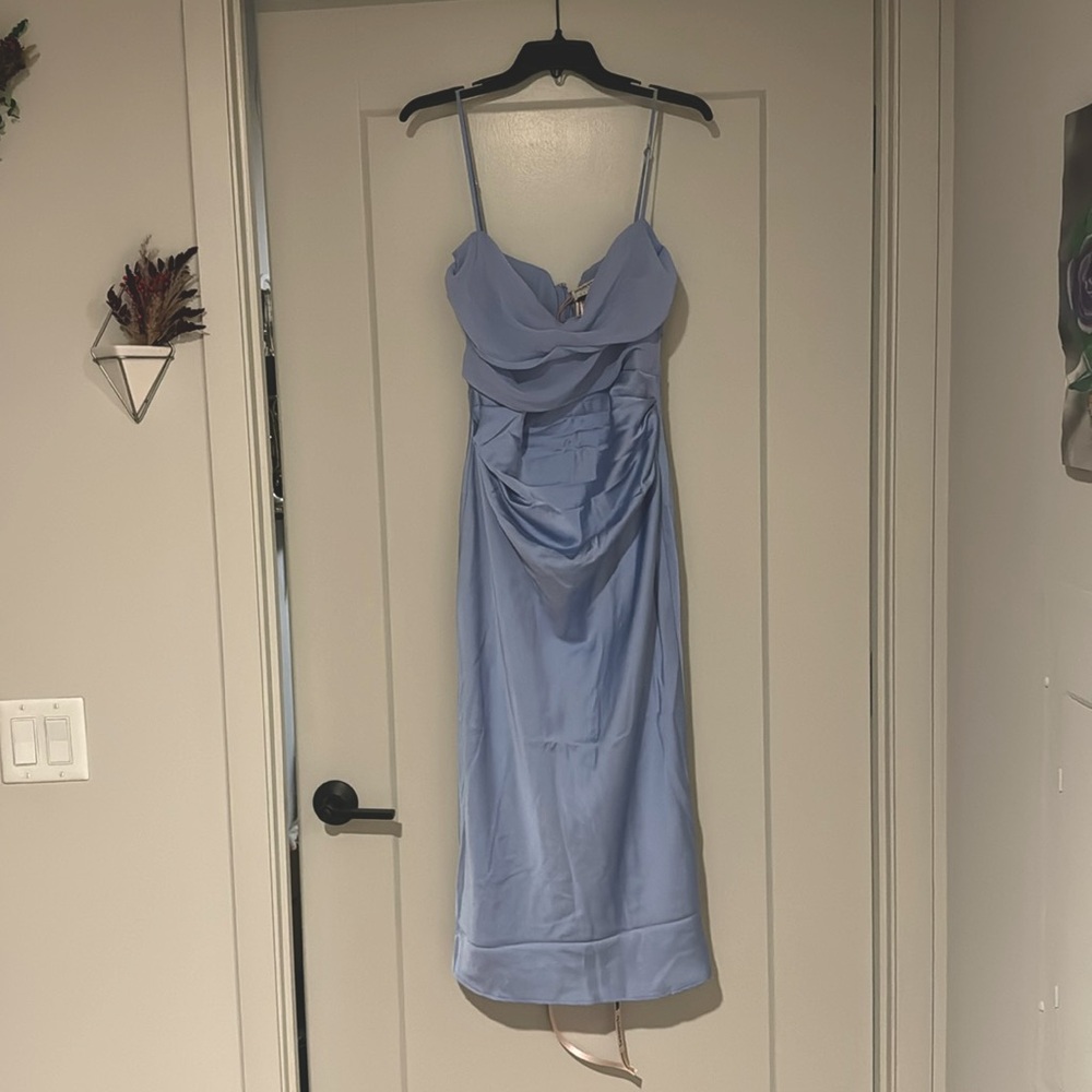 Houseofcb Teia Sky Draped Corset Midi Dress - Picture 3 of 5